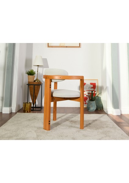 Cheri 2'li Sandalye Sırt Minderli Krem modelleri