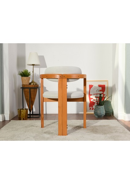 Cheri 2'li Sandalye Sırt Minderli Krem fırsatları