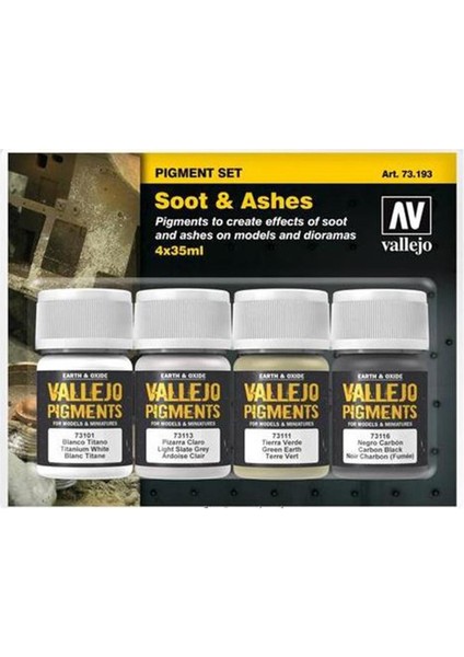 73193 4X35 ml. Soot & Ashes, Model Boyası Pigment Seti fiyatları
