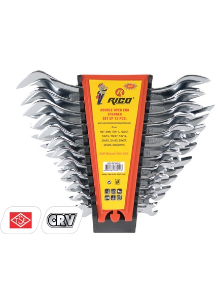 Açık Ağız Anahtar Seti 12"li
