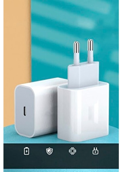 Iphone 12 13 14 15 Pro Max Uyumlu Yeni Type-C Girişli Şarj Aleti 20W Hızlı Şarz Cihazı Güç Adaptörü