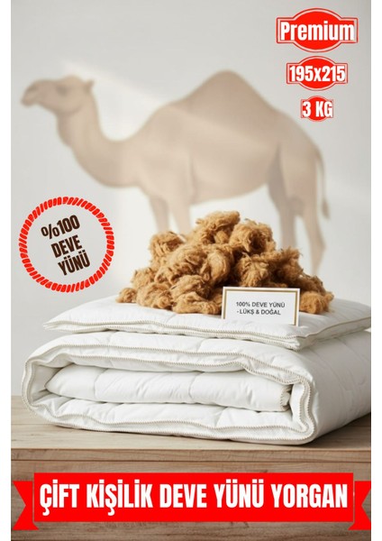 Çift Kişilik %100 Deve Yünü Premıum Yorgan