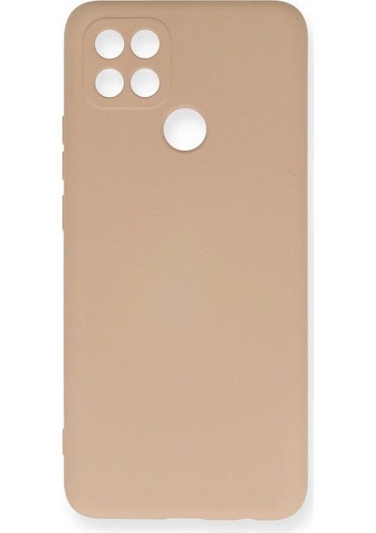 Oppo A15 Kılıf Nano Içi Kadife Silikon - Pudra (K95)