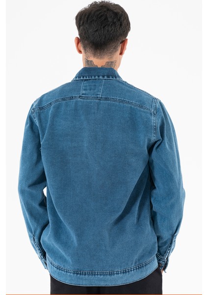 Erkek Lacivert Kot Ceket Relax Fit Kapaklı Çift Cepli Gömlek Yaka indirimleri