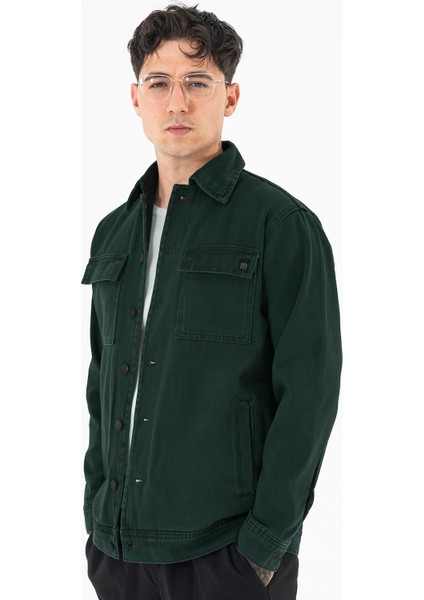 Erkek Nefti Kot Ceket Relax Fit Kapaklı Çift Cepli Gömlek Yaka modelleri