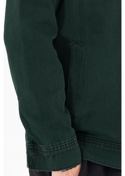 Erkek Nefti Kot Ceket Relax Fit Kapaklı Çift Cepli Gömlek Yaka