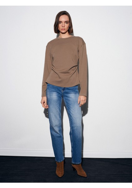 32280 Yanları Büzgülü Top-Açık Haki