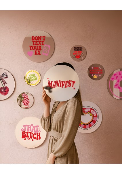 Mood Ayna Manifest - Tasarım Ayna, Pinterest Dekoru, Dekoratif Baskılı Ayna, Yazılı Ayna fiyatları