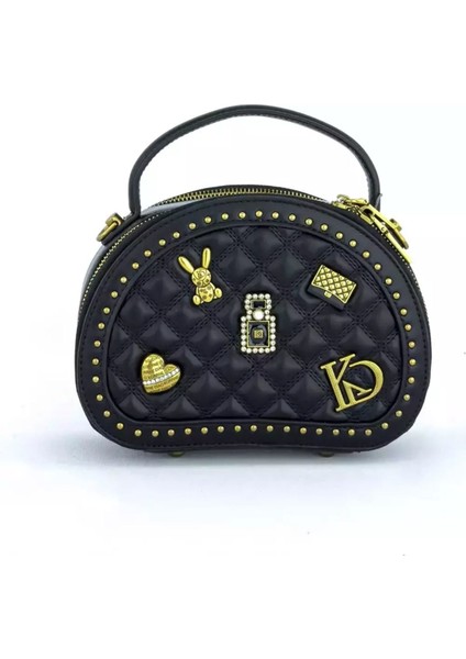 Kadın Omuz Çantası Çift Fermuar Taşlı Kb 26723