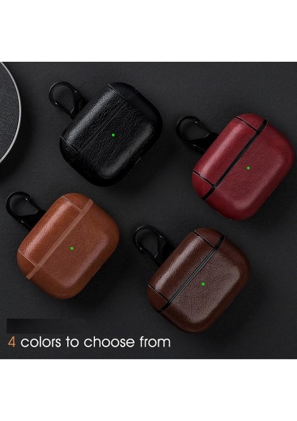 Airpodss Pro 3 Uyumlu (2025) Lüx Deri Suni Deri Kılıf 360 Koruma+Kanca indirimleri