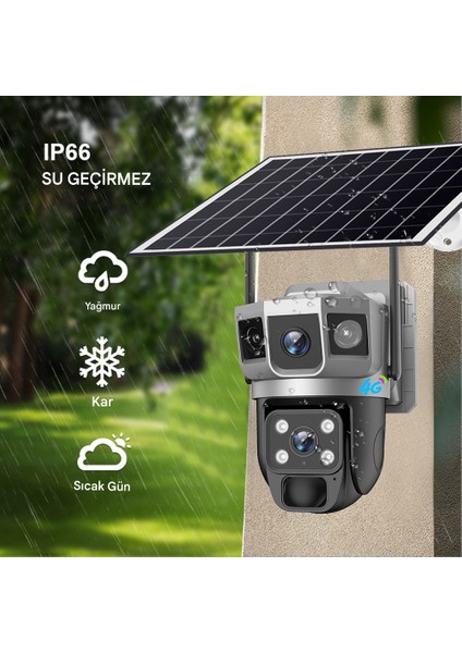6mp Güneş Enerjili 4g Sım Kartlı Güvenlik Kamerası, Gece Görüşü, Çift Yönlü Ses, Anlık Canlı Izleme, Güneş Enerjili Güvenlik Kamerası fiyatları
