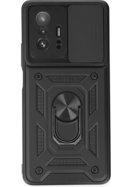 Xiaomi Mi 11T Pro Kılıf Pars Lens Yüzüklü Silikon - Siyah - FKU5722-8361