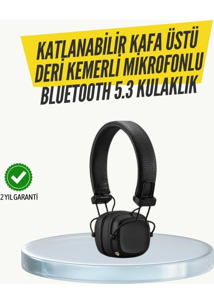 Ergonomik Konforlu Kablosuz Kulak Üstü Bluetooth Kulaklık