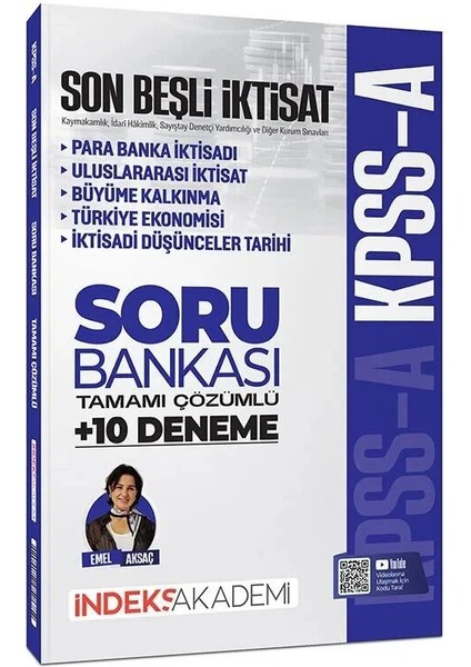 Indeks Akademi Yayıncılık Kpss A Grubu Iktisat Son Beşli Soru Bankası ve 10 Deneme Çözümlü - Emel Aksaç