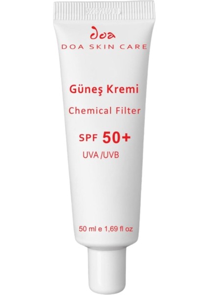 Doa Skin Care Chemical Filter Güneş Kremi SPF50+ (50ML) - Nemlendirici Etkili