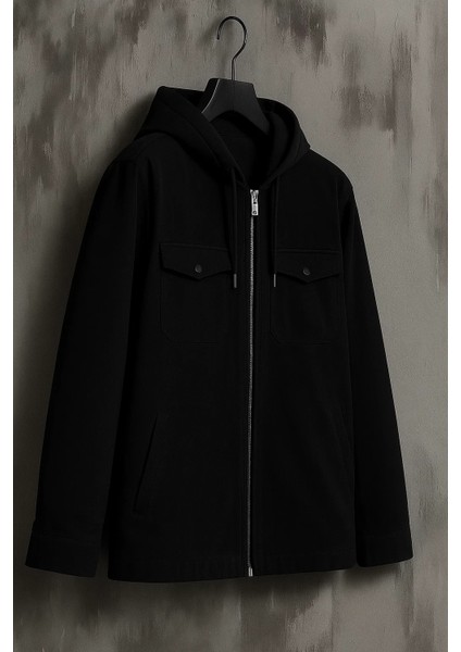 Erkek Oversize Premium Siyah Kapşonlu Mont fiyatları