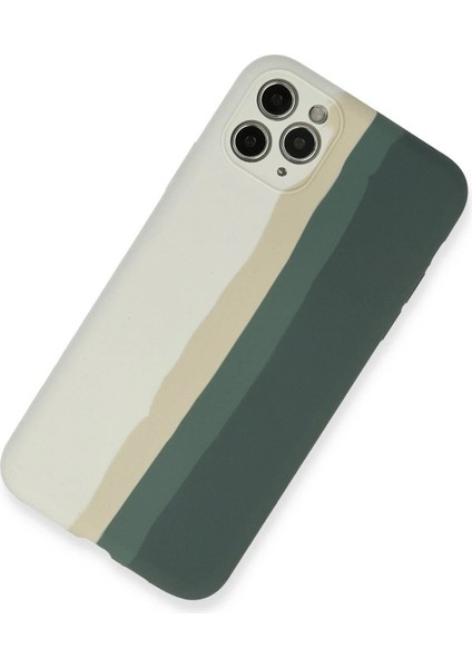 iPhone 11 Pro Kılıf Ebruli Lansman Silikon - Beyaz-Gri - FKU4701-4460 modelleri