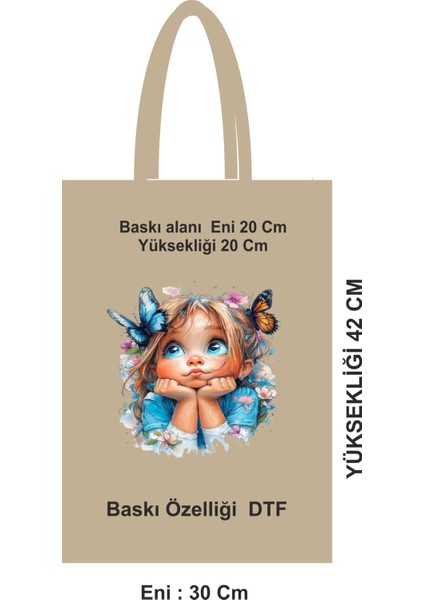 46 Tel Dtf Baskılı Saplı Bez Poşet – 30X42 cm Ham Bez fiyatları