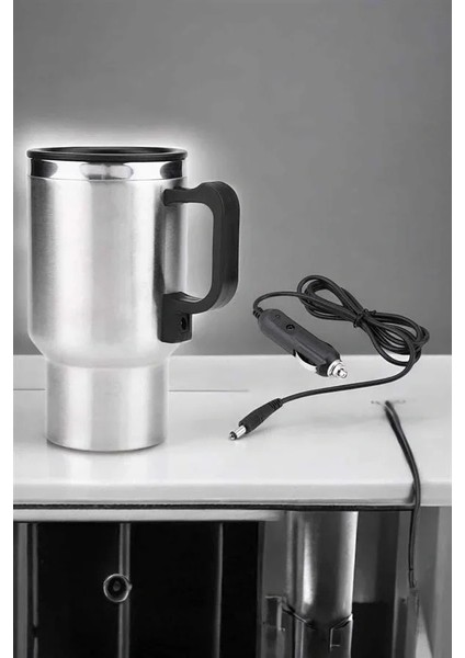 Kettle Kapaklı Araç Içi Termos Tüm Arabalara Uyumlu Çakmaklık Girişli Su Isıtıcı Bardak