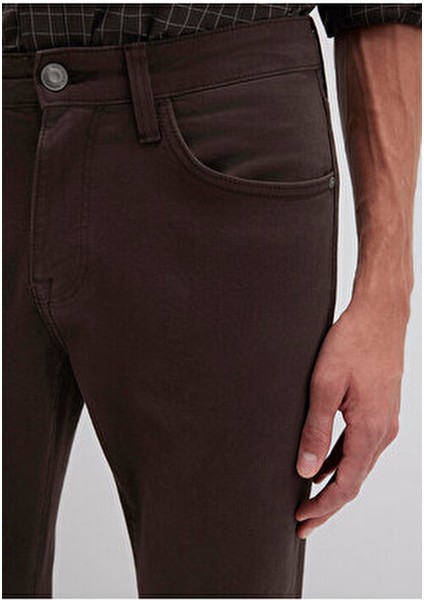 Jake Mavi Black Koyu Kahverengi Gabardin Pantolon 0042290686