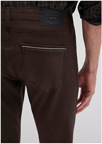 Jake Mavi Black Koyu Kahverengi Gabardin Pantolon 0042290686