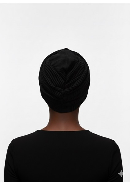 Agraf Plise Siyah Hazır Türban Tesettür Bone fırsatları