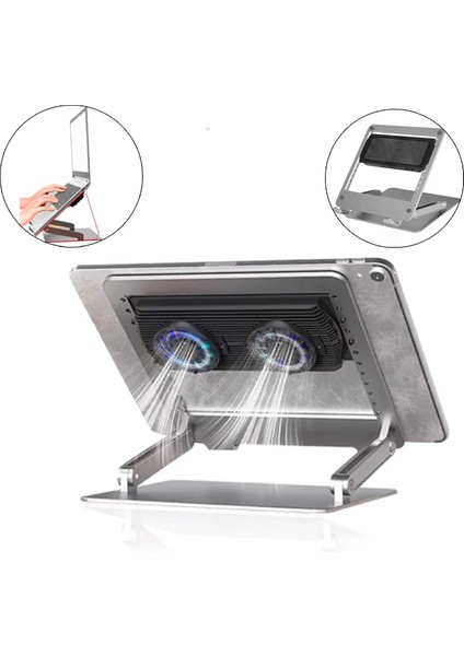 Memo DP01 Çift Fanlı Dizüstü Bilgisayar Laptop Soğutucu STAND-(5775) - ?53?04E5-9G5853