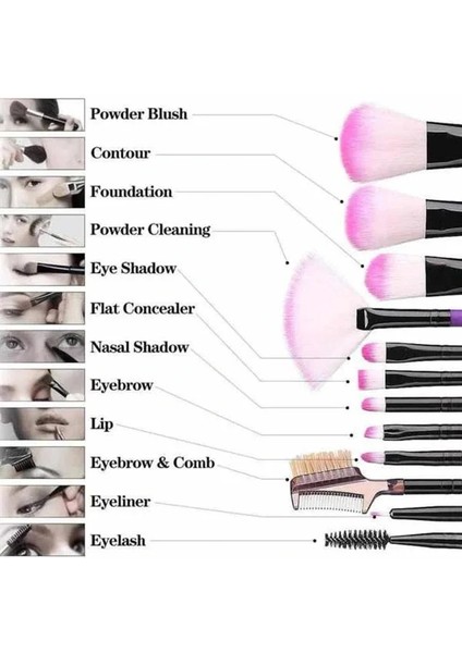 Makyaj Fırçası 12 Parça Set Yumuşak Uçlu Göz Makyajına Uygun Hafif ve Taşınabilir Çanta fırsatları