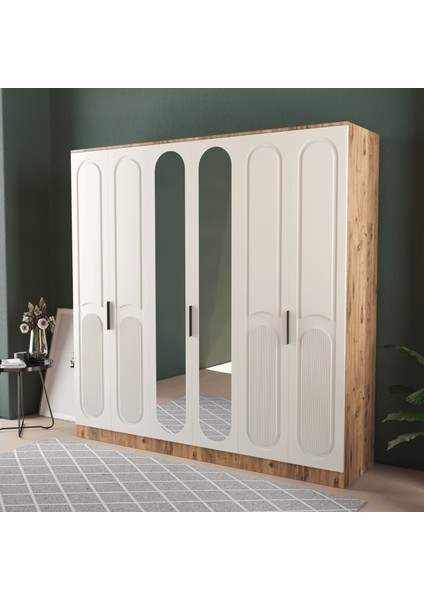 DERİN 6 KAPAKLI EKO GARDIROP - MDF KAPAK