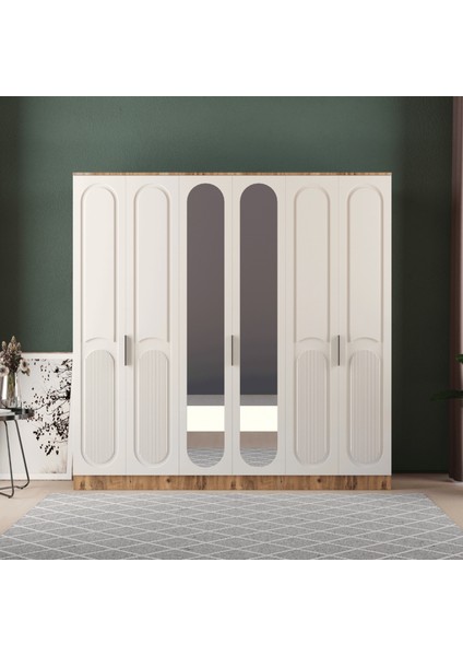 DERİN 6 KAPAKLI EKO GARDIROP - MDF KAPAK
