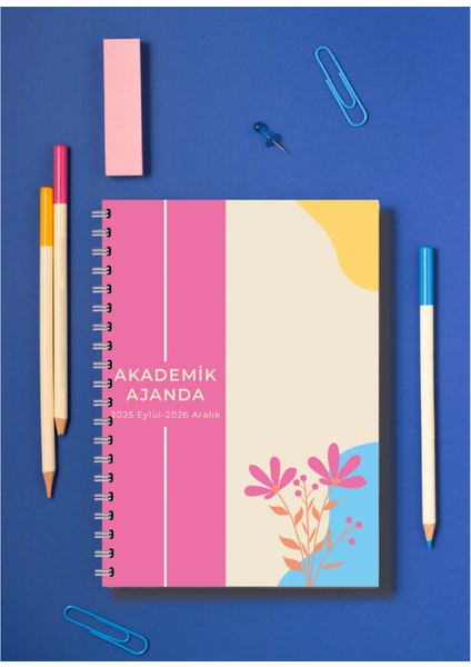 2025-2026 A5 Akademik Ajanda & Spiralli & 15X21 cm & 16 Aylık