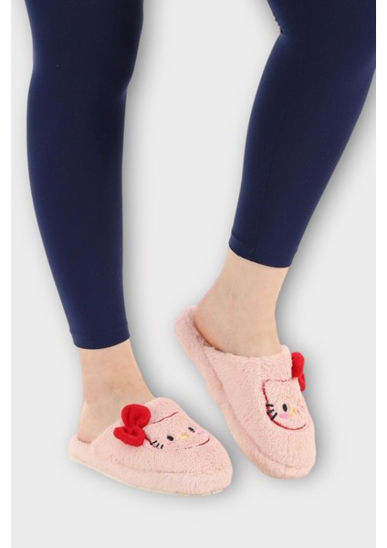 Hellokitty Figürlü Sıcak Tutan Kışlık Kadın Ev Terliği Pudra-Kırmızı fiyatları