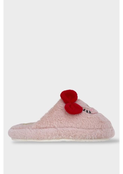 Hellokitty Figürlü Sıcak Tutan Kışlık Kadın Ev Terliği Pudra-Kırmızı indirimleri