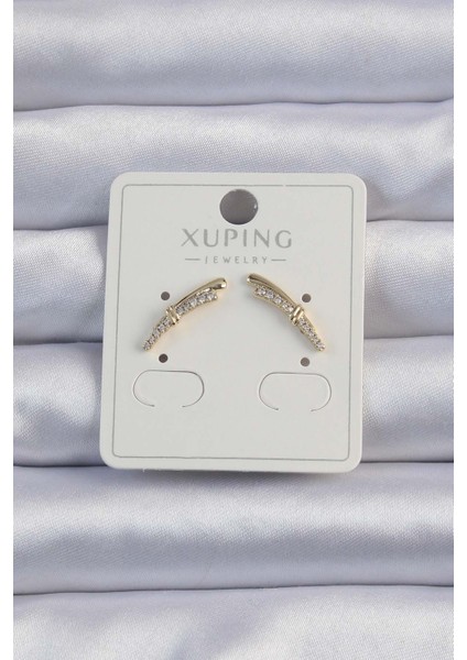 Xuping Gold Renk Zirkon Taşlı Küpe - Lisinya
