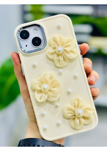 Iphone 13 - 14 ve 15 Uyumlu Tül Çiçek Oyuncak Tasarımlı Esnek Silikon Kılıfı