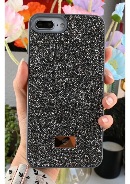 Iphone 6 Plus 7 Plus ve 8 Plus Uyumlu Elmas Tasarımlı Taşlı Işıltılı Parlak Pırlanta Silikon Kılıf modelleri