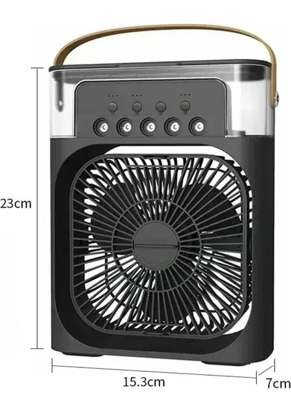 ® Taşınabilir 3 Farklı Mod Ayarlı 7 Farklı LED Işıklı Sulu Soğutmalı Taşınabilir Masaüstü USB Fan Vantilatör fırsatları