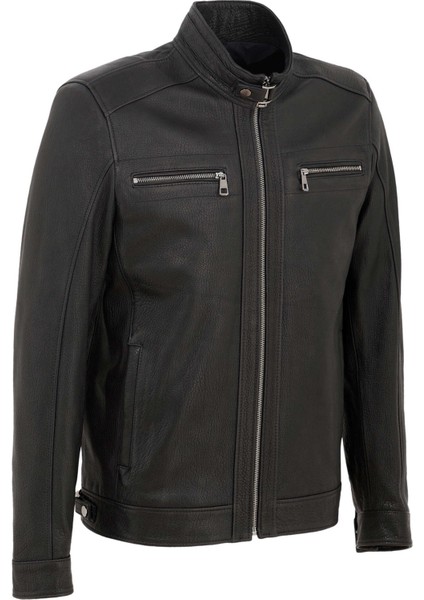 Siyah Hakiki Deri Erkek Hakiki Deri Mont - E25KDM310603-Q4O fiyatları