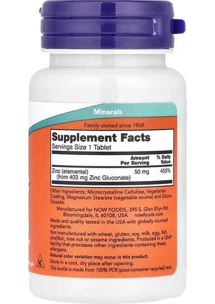 Zinc 50 Mg 100 Tablets fiyatları