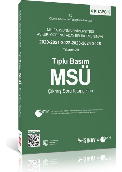Msü Tıpkı Basım Son 6 Yıl Çıkmış Soru Kitapçıkları