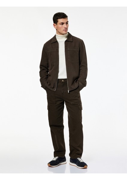 Regular Fit Klasik Yaka Cepli Pamuklu Fermuarlı Gömlek Ceket fiyatları