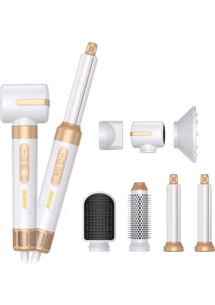 7 Başlıklı Iyonik Saç Şekillendirici Saç Kurutma Fön Makinası 7in1 Multi Styler 110000 Rpm 1400W