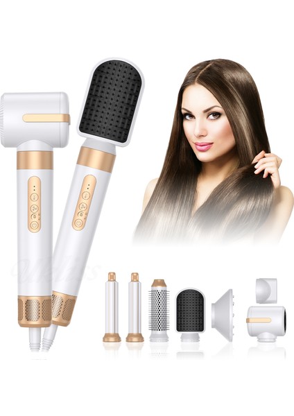 7 Başlıklı Iyonik Saç Şekillendirici Saç Kurutma Fön Makinası 7in1 Multi Styler 110000 Rpm 1400W modelleri