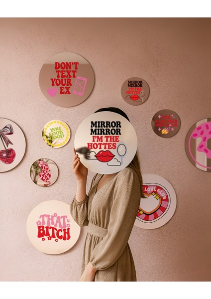 Mood Ayna I'm The Hottest - Tasarım Ayna, Pinterest Dekoru, Dekoratif Baskılı Ayna, Yazılı Ayna fiyatları