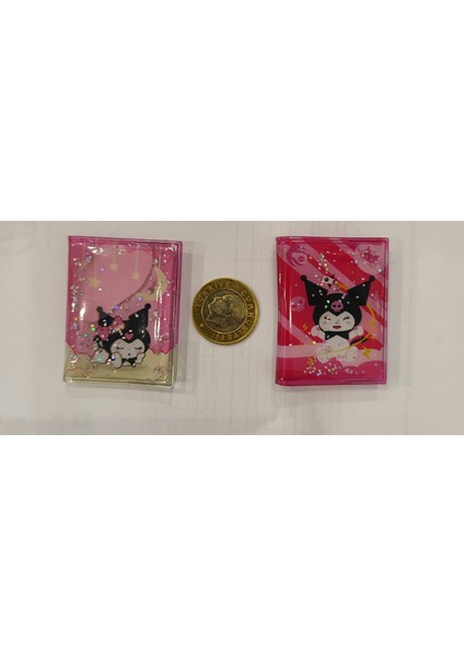 Kuromi Figürlü Sulu Kapak Stickerli Mini Not Defteri 2 Li Set (5cm*4cm)