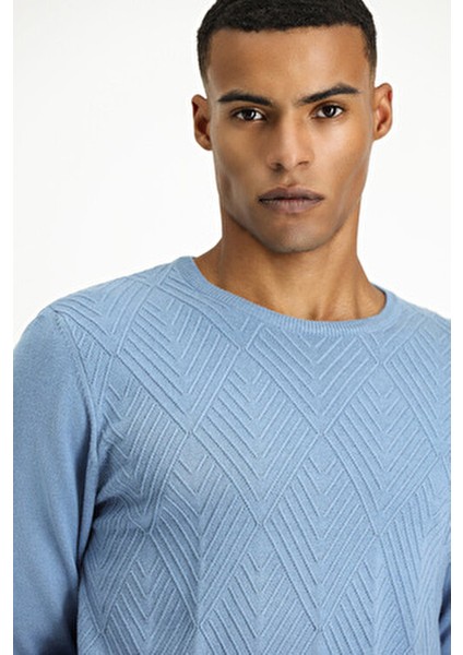 Bisiklet Yaka Slim Fit Dar Kesim Desenli Pamuklu Triko Kazak modelleri