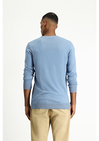 Bisiklet Yaka Slim Fit Dar Kesim Desenli Pamuklu Triko Kazak indirimleri