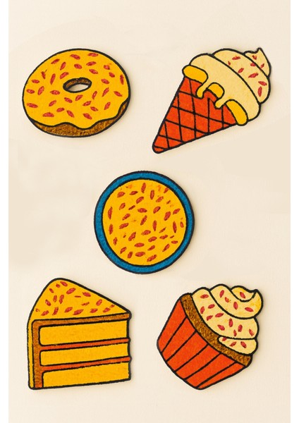 Pastacı Ahşap Boyama Etkinlik Seti + Eğitici Çocuk Aktivite + Fırça + Akrilik Boya Kreş Okul Öncesi