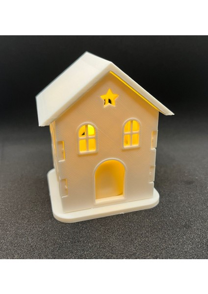 3D Baskı Mini Ev Maketi | Kendin Yap Gece Lambası Kabı | Modern Dekoratif LED Ev