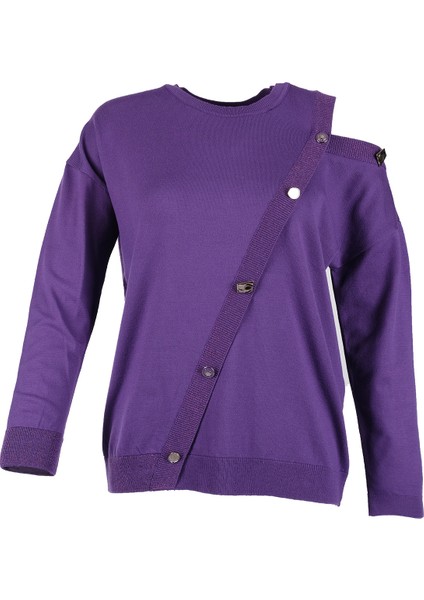 Tek Omuz Uzun Kol Minimalist Kadın Kazak - Günlük & Özel Günler